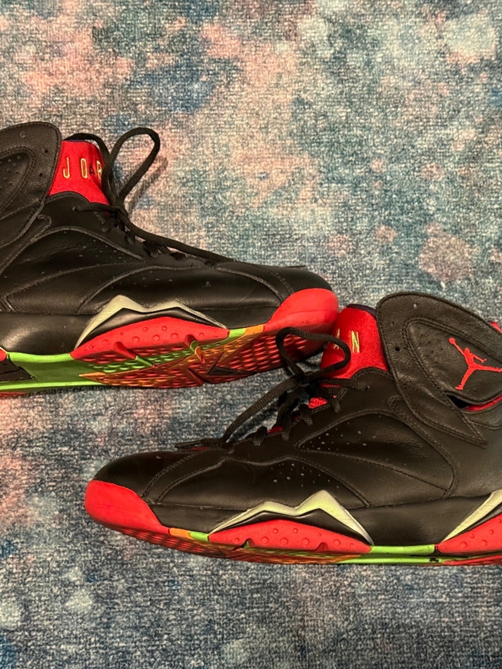 Air Jordan 7 Retro Marvin The Martian 2015 Black Red 304775-029 Men's Size 11.5